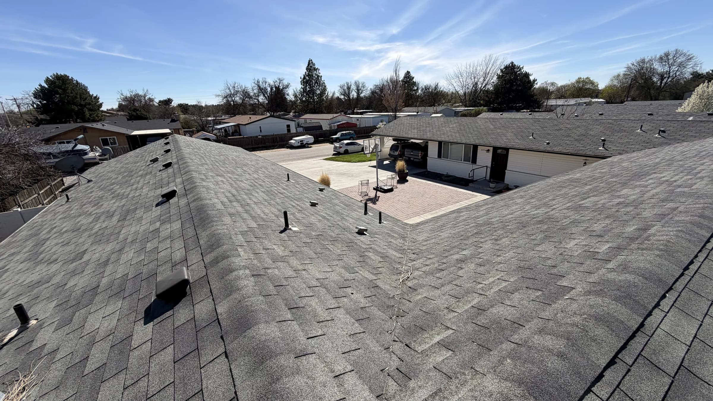 Existing roof condition on a multi-unit residential property in Boise Idaho