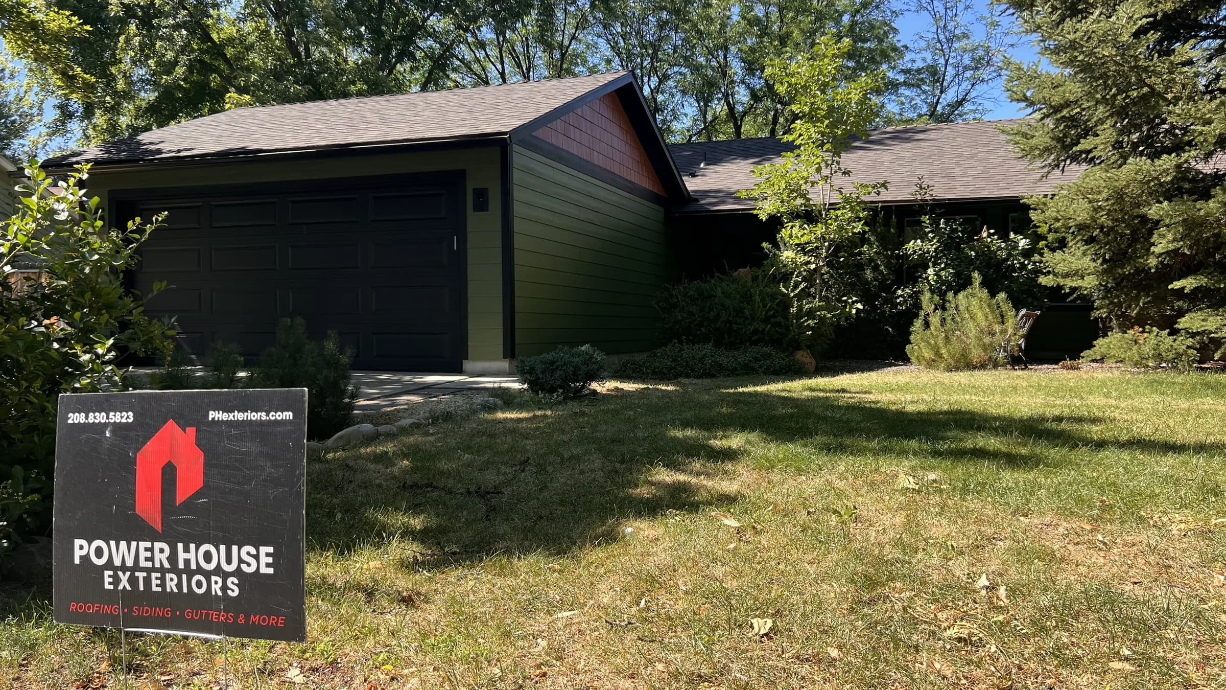 Completed PowerHouse Exteriors roof and siding renovation in Boise Idaho