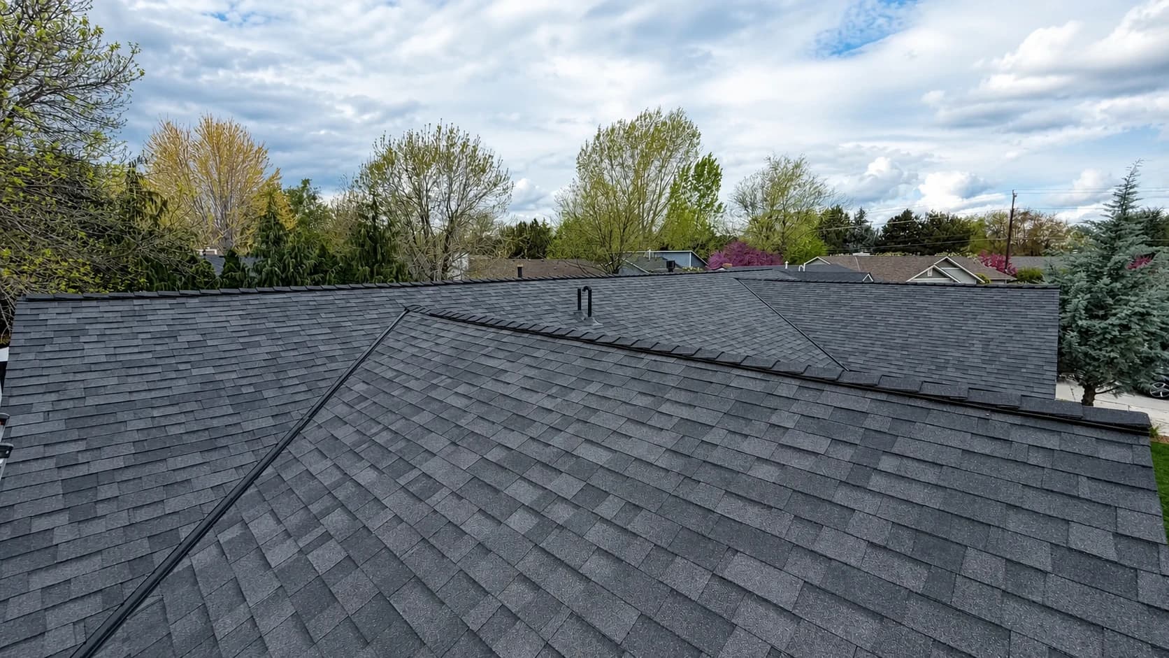 Treasure Valley Asphalt Shingle Roof Replacement Completed asphalt shingle roof installed by PowerHouse Exteriors in the Treasure Valley.